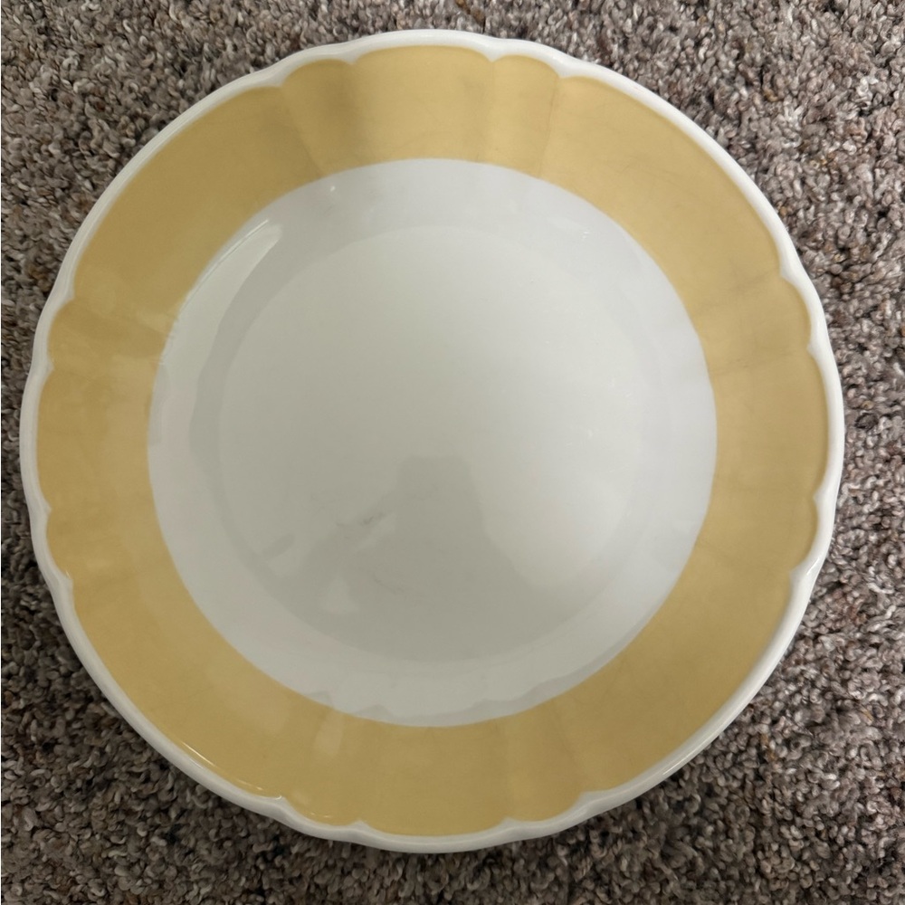 Vintage Elegant Yellow and White Porcelain Bowls By Schönwald Germany